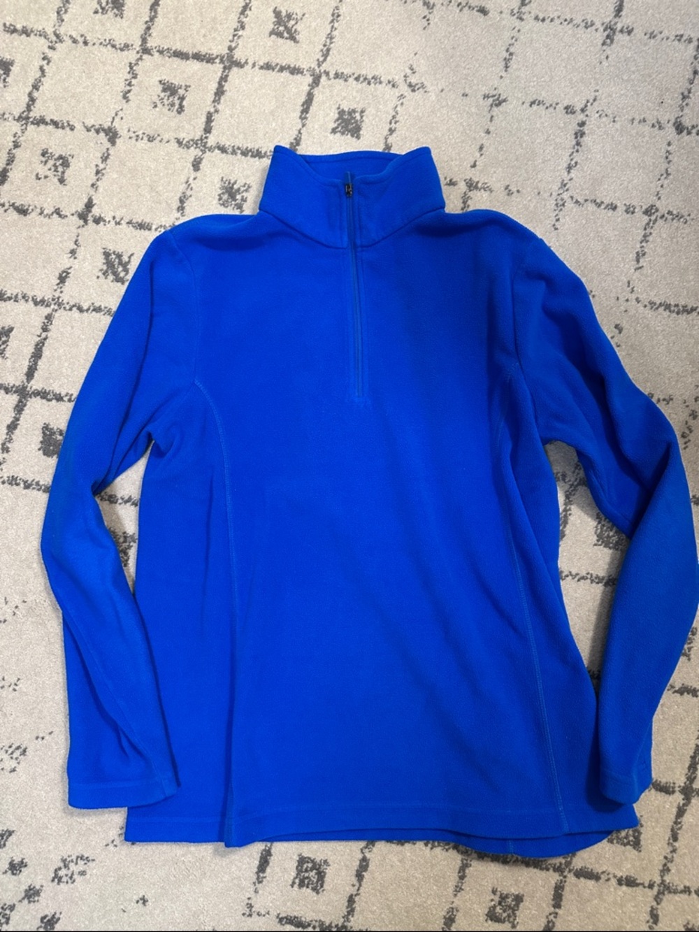 Lands' End Royal Blue Quarter-Zip Fleece Pullover